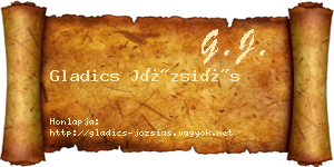 Gladics Józsiás névjegykártya